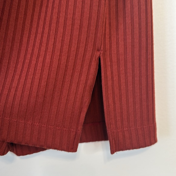 NINE WEST Rib Crewneck Sleeveless Terracotta Midi Dress NWT - Picture 4 of 9